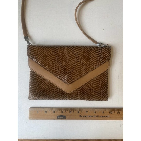 Due Fratelli Purse Genuine Leather Crossbody Bag Tan Brown Stylish Fun - Picture 10 of 11